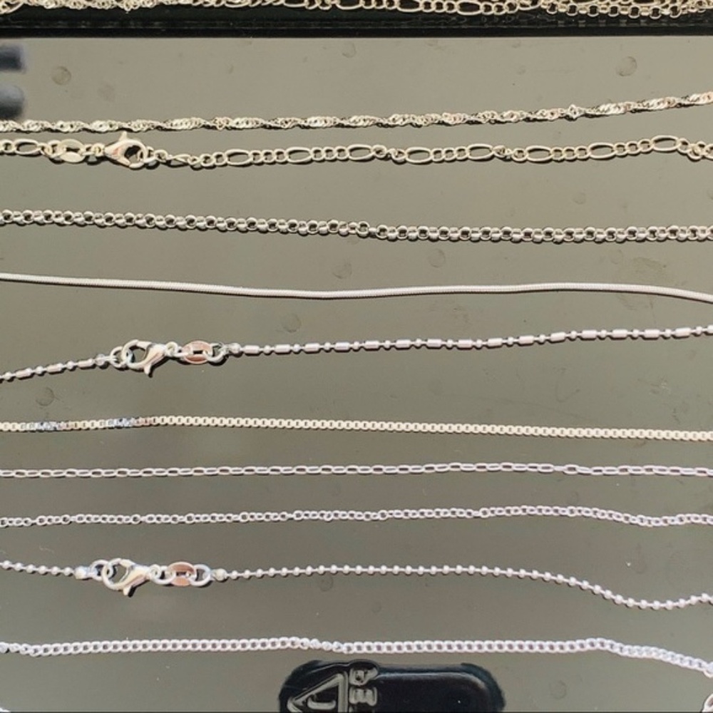 925 Sterling Silver Snake Chain 10 Styles Necklace - Picture 4 of 16